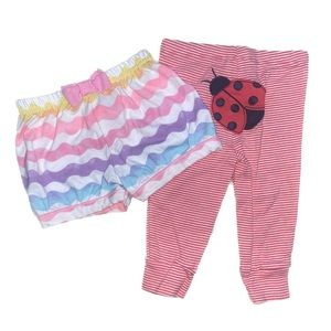 6 Months Baby Girl Colorful Shorts and Ladybug Leggings